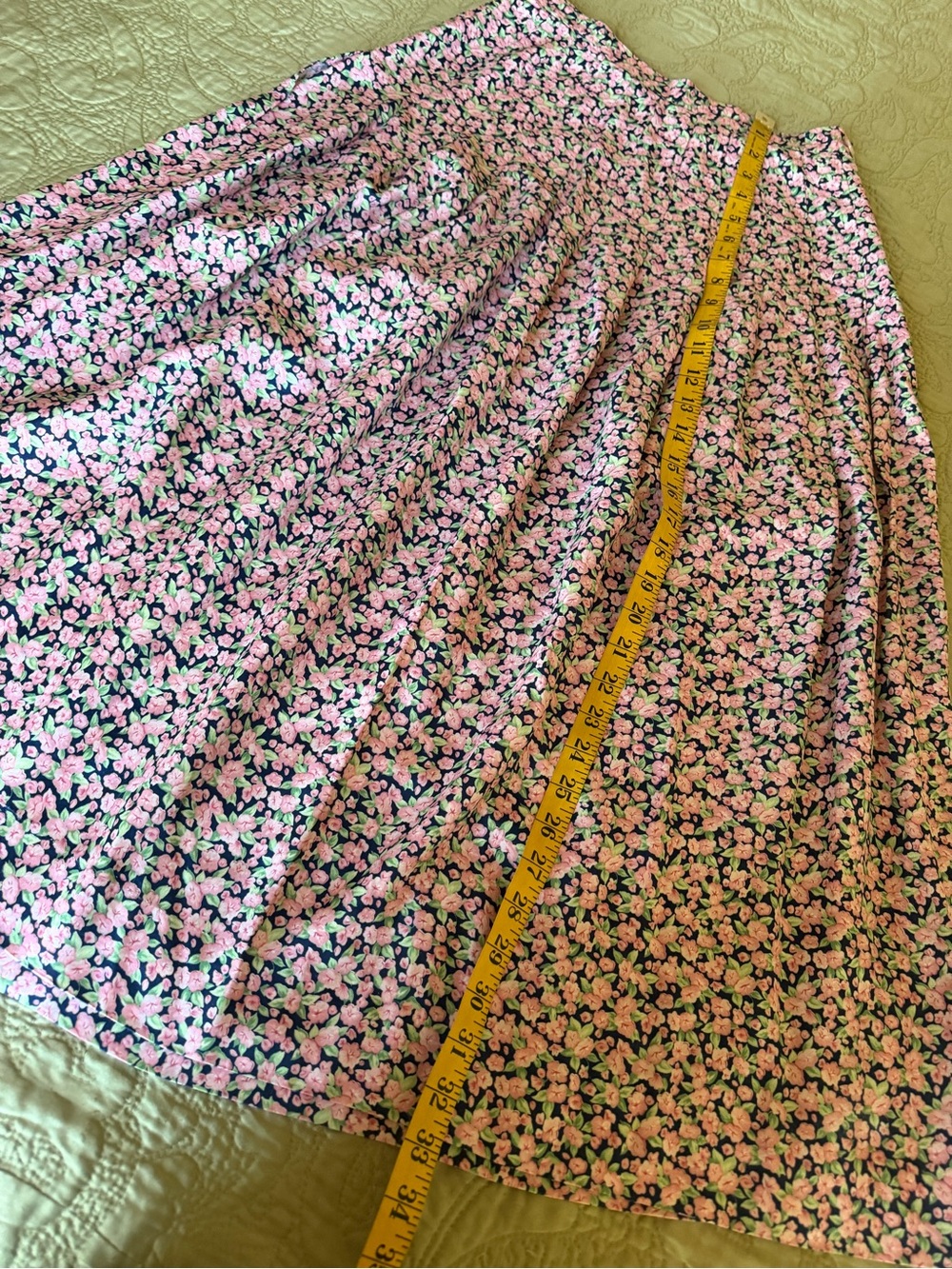Vintage 90s Components Pink Floral Ankle Maxi Skirt Cottagecore Boho Romantic 8 - Picture 12 of 12